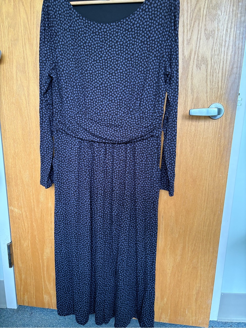 Boden Navy Long-Sleeve Floral Maxi Dress